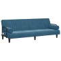 Sofá cama con reposabrazos terciopelo azul de vidaXL, Sofás - Ref: Foro24-351893, Precio: 246,25 €, Descuento: %