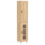 Aparador de madera contrachapada roble Sonoma 34,5x34x180 cm de vidaXL, Aparadores - Ref: Foro24-3200364, Precio: 92,64 €, De...