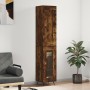 Aparador de madera contrachapada roble ahumado 34,5x34x180 cm de vidaXL, Aparadores - Ref: Foro24-3200366, Precio: 92,17 €, D...