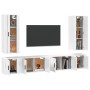 TV furniture set 6 pieces white plywood by vidaXL, TV Furniture - Ref: Foro24-3188838, Price: 251,60 €, Discount: %