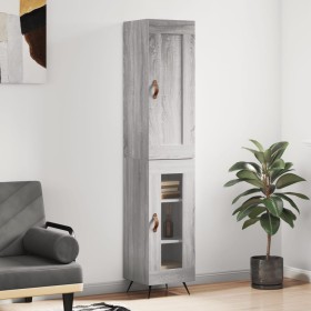 Aparador alto madera contrachapada gris Sonoma 34,5x34x180 cm de vidaXL, Aparadores - Ref: Foro24-3200367, Precio: 95,99 €, D...