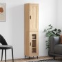 Aparador de madera contrachapada roble Sonoma 34,5x34x180 cm de vidaXL, Aparadores - Ref: Foro24-3200404, Precio: 96,99 €, De...