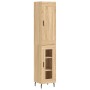 Aparador de madera contrachapada roble Sonoma 34,5x34x180 cm de vidaXL, Aparadores - Ref: Foro24-3200404, Precio: 96,99 €, De...