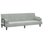 Schlafsofa mit Armlehnen aus hellgrauem Samt von vidaXL, Sofas - Ref: Foro24-351894, Preis: 253,70 €, Rabatt: %