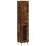 Aparador de madera contrachapada roble ahumado 34,5x34x180 cm de vidaXL, Aparadores - Ref: Foro24-3200406, Precio: 97,99 €, D...