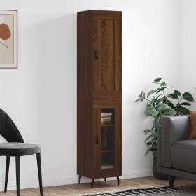 Tall oak brown plywood highboard 34.5x34x180 cm by vidaXL, Sideboards - Ref: Foro24-3200408, Price: 100,83 €, Discount: %