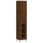 Aparador alto madera contrachapada roble marrón 34,5x34x180 cm de vidaXL, Aparadores - Ref: Foro24-3200408, Precio: 100,83 €,...