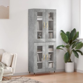 Tall plywood gray concrete sideboard 69.5x34x180 cm by vidaXL, Sideboards - Ref: Foro24-3198261, Price: 163,99 €, Discount: %