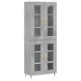 Aparador alto madera contrachapada gris hormigón 69,5x34x180 cm de vidaXL, Aparadores - Ref: Foro24-3198261, Precio: 164,91 €...