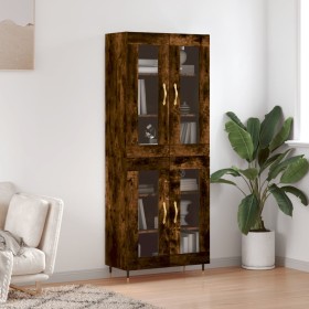 Aparador alto madera contrachapada roble ahumado 69,5x34x180 cm de vidaXL, Aparadores - Ref: Foro24-3198262, Precio: 166,99 €...