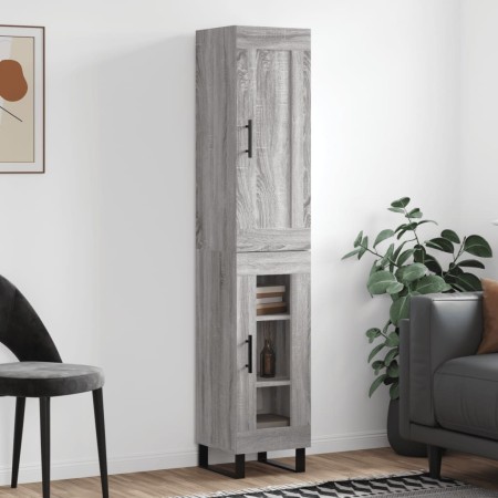 Aparador alto madera contrachapada gris Sonoma 34,5x34x180 cm de vidaXL, Aparadores - Ref: Foro24-3200415, Precio: 103,75 €, ...