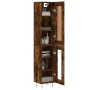 Aparador de madera contrachapada roble ahumado 34,5x34x180 cm de vidaXL, Aparadores - Ref: Foro24-3200422, Precio: 94,62 €, D...