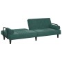 Schlafsofa aus dunkelgrünem Samt mit Armlehnen von vidaXL, Sofas - Ref: Foro24-351896, Preis: 267,36 €, Rabatt: %