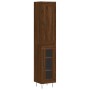 Aparador alto madera contrachapada roble marrón 34,5x34x180 cm de vidaXL, Aparadores - Ref: Foro24-3200424, Precio: 94,99 €, ...