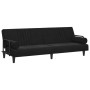 Sofá cama con reposabrazos terciopelo negro de vidaXL, Sofás - Ref: Foro24-351898, Precio: 262,99 €, Descuento: %