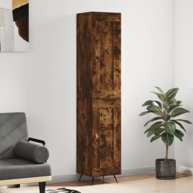 Aparador de madera contrachapada roble ahumado 34,5x34x180 cm de vidaXL, Aparadores - Ref: Foro24-3200430, Precio: 94,99 €, D...