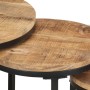 Mesitas auxiliares 3 Piezas madera de mango rugosa de vidaXL, Mesas auxiliares - Ref: Foro24-320686, Precio: 107,99 €, Descue...