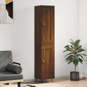 Aparador alto madera contrachapada roble marrón 34,5x34x180 cm de vidaXL, Aparadores - Ref: Foro24-3200432, Precio: 105,95 €,...