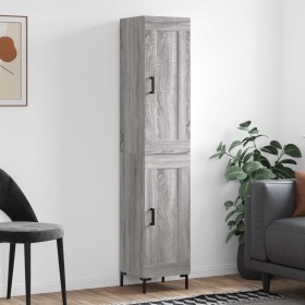 Tall Sonoma gray plywood sideboard 34.5x34x180 cm by vidaXL, Sideboards - Ref: Foro24-3200455, Price: 106,99 €, Discount: %