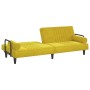 Sofá cama con reposabrazos terciopelo amarillo de vidaXL, Sofás - Ref: Foro24-351899, Precio: 232,42 €, Descuento: %