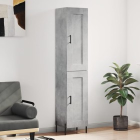 Aparador de madera contrachapada gris hormigón 34,5x34x180 cm de vidaXL, Aparadores - Ref: Foro24-3200461, Precio: 102,99 €, ...