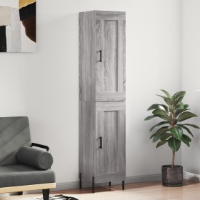 Aparador alto madera contrachapada gris Sonoma 34,5x34x180 cm de vidaXL, Aparadores - Ref: Foro24-3200463, Precio: 107,99 €, ...