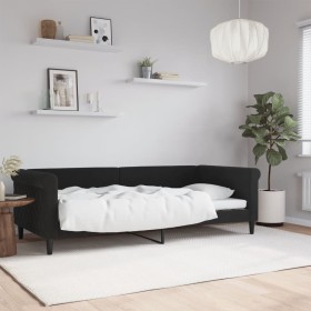 Black velvet sofa bed 90x200 cm by vidaXL, Beds and slatted bases - Ref: Foro24-354248, Price: 217,99 €, Discount: %