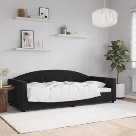 Black velvet sofa bed 90x200 cm by vidaXL, Beds and slatted bases - Ref: Foro24-354140, Price: 182,48 €, Discount: %