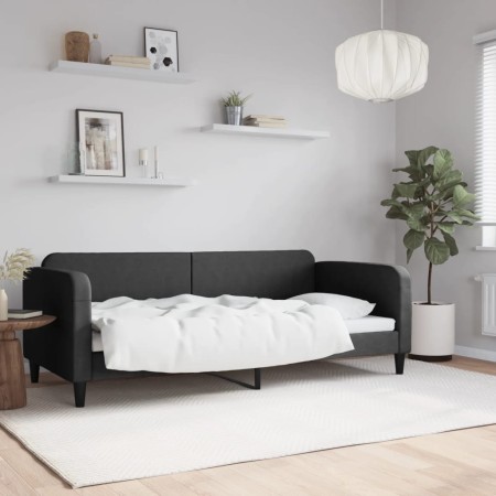 Sofá cama tela negro 90x200 cm de vidaXL, Camas y somieres - Ref: Foro24-354035, Precio: 228,33 €, Descuento: %