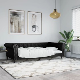 Black synthetic leather sofa bed 100x200 cm by vidaXL, Beds and slatted bases - Ref: Foro24-354230, Price: 280,82 €, Discount: %