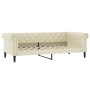 Cream synthetic leather sofa bed 90x200 cm by vidaXL, Beds and slatted bases - Ref: Foro24-354228, Price: 256,91 €, Discount: %