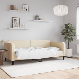 Cream fabric sofa bed 90x200 cm by vidaXL, Beds and slatted bases - Ref: Foro24-354037, Price: 213,65 €, Discount: %