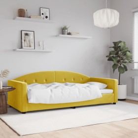 Yellow velvet sofa bed 90x200 cm by vidaXL, Beds and slatted bases - Ref: Foro24-354141, Price: 210,10 €, Discount: %