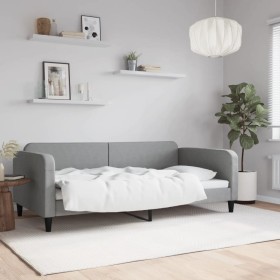 Light gray fabric sofa bed 100x200 cm by vidaXL, Beds and slatted bases - Ref: Foro24-354038, Price: 210,99 €, Discount: %