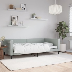 Light gray velvet sofa bed 100x200 cm by vidaXL, Beds and slatted bases - Ref: Foro24-354251, Price: 222,99 €, Discount: %