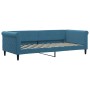 Blue velvet sofa bed 90x200 cm by vidaXL, Beds and slatted bases - Ref: Foro24-354243, Price: 220,91 €, Discount: %