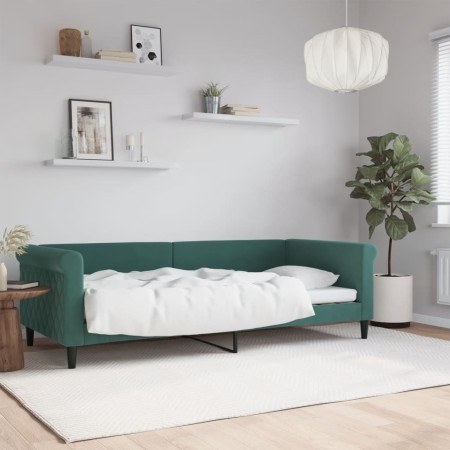 Sofá cama terciopelo verde oscuro 90x200 cm de vidaXL, Camas y somieres - Ref: Foro24-354246, Precio: 222,24 €, Descuento: %