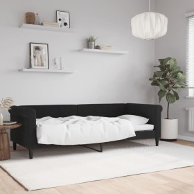 Black velvet sofa bed 80x200 cm by vidaXL, Beds and slatted bases - Ref: Foro24-354241, Price: 213,99 €, Discount: %