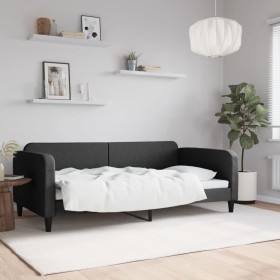 Black fabric sofa bed 100x200 cm by vidaXL, Beds and slatted bases - Ref: Foro24-354040, Price: 237,99 €, Discount: %