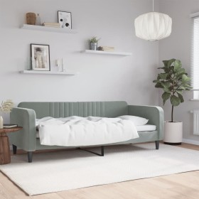 Light gray velvet sofa bed 80x200 cm by vidaXL, Beds and slatted bases - Ref: Foro24-354079, Price: 211,19 €, Discount: %