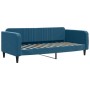 Blue velvet sofa bed 90x200 cm by vidaXL, Beds and slatted bases - Ref: Foro24-354085, Price: 214,05 €, Discount: %