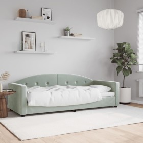 Light gray velvet sofa bed 80x200 cm by vidaXL, Beds and slatted bases - Ref: Foro24-354129, Price: 213,15 €, Discount: %