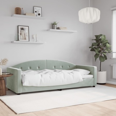 Light gray velvet sofa bed 80x200 cm by vidaXL, Beds and slatted bases - Ref: Foro24-354129, Price: 212,90 €, Discount: %