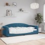 Blaues Samtschlafsofa 90x200 cm von vidaXL, Betten und Lattenroste - Ref: Foro24-354135, Preis: 214,17 €, Rabatt: %