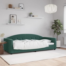 Sofá cama terciopelo verde oscuro 90x200 cm de vidaXL, Camas y somieres - Ref: Foro24-354138, Precio: 214,41 €, Descuento: %