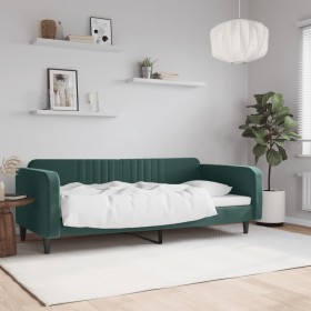 Dark green velvet sofa bed 90x200 cm by vidaXL, Beds and slatted bases - Ref: Foro24-354088, Price: 211,99 €, Discount: %