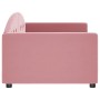 Pink velvet sofa bed 90x200 cm by vidaXL, Beds and slatted bases - Ref: Foro24-354139, Price: 223,32 €, Discount: %