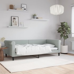 Light gray velvet sofa bed 90x190 cm by vidaXL, Beds and slatted bases - Ref: Foro24-354257, Price: 213,12 €, Discount: %