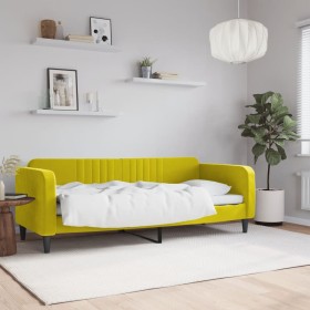 Yellow velvet sofa bed 80x200 cm by vidaXL, Beds and slatted bases - Ref: Foro24-354084, Price: 211,99 €, Discount: %