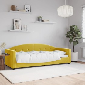 Yellow velvet sofa bed 80x200 cm by vidaXL, Beds and slatted bases - Ref: Foro24-354134, Price: 207,64 €, Discount: %